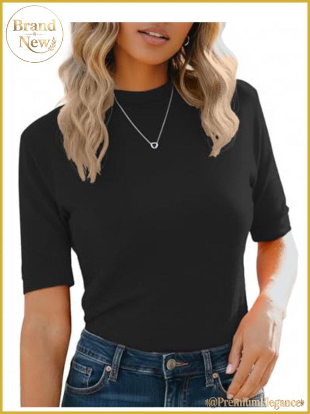 Womens Mock Neck Blouse Slim Fit Short Sleeve Business Casual Work Top
